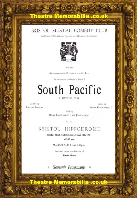 Bristol Hippodrome Theatre – South Pacific – 1960