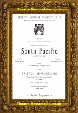 Bristol Hippodrome Theatre – South Pacific – 1960