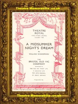 Bristol Theatre Royal – A Midsummer Nights Dream – 1957