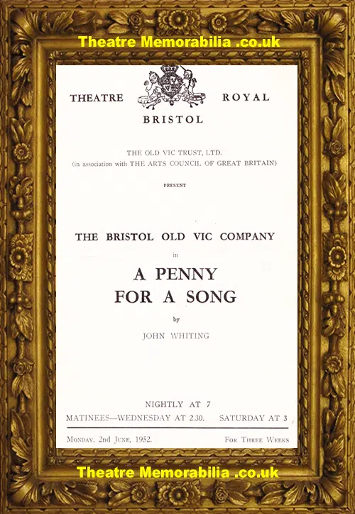 Bristol Theatre Royal - A Penny For A Song - 1952