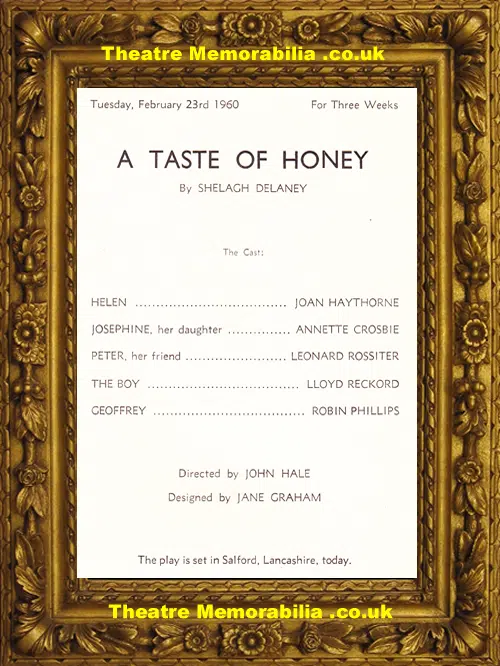 Bristol Theatre Royal - A Taste Of Honey - 1960 Leonard Rossiter