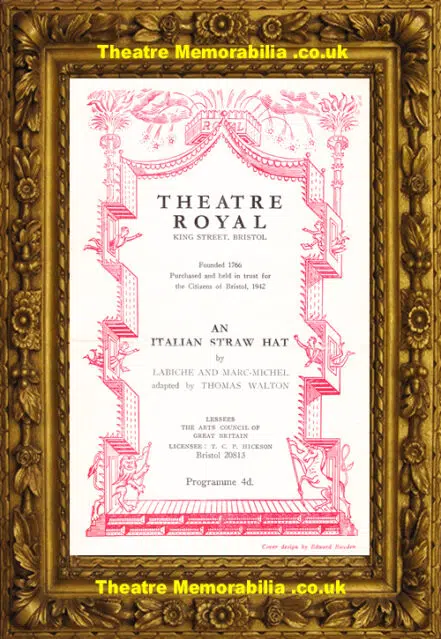 Bristol Theatre Royal – An Italian Straw Hat – 1952