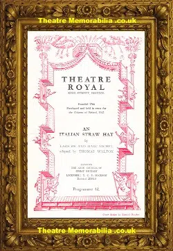 Bristol Theatre Royal – An Italian Straw Hat – 1952
