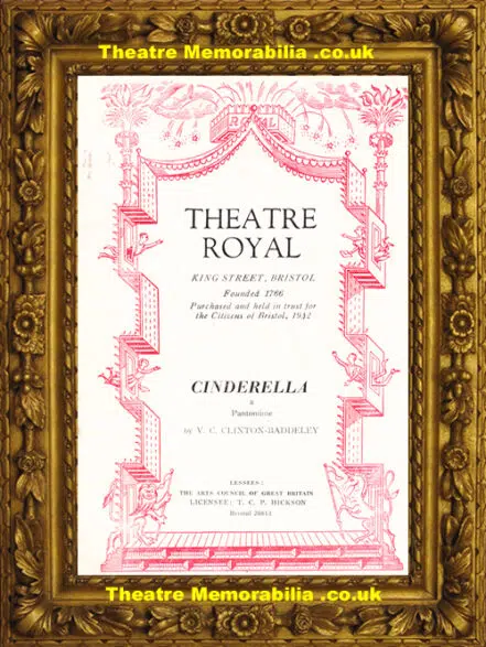 Bristol Theatre Royal – Cinderella – 1956