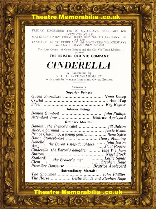 Bristol Theatre Royal - Cinderella - 1956 - Ann Way