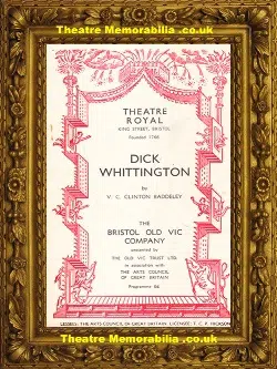 Bristol Theatre Royal – Dick Whittington – 1957