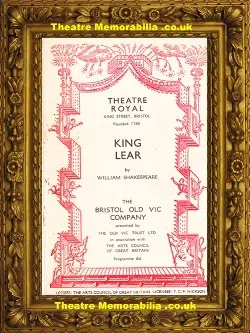 Bristol Theatre Royal – King Lear – 1956 – Peter O’Toole