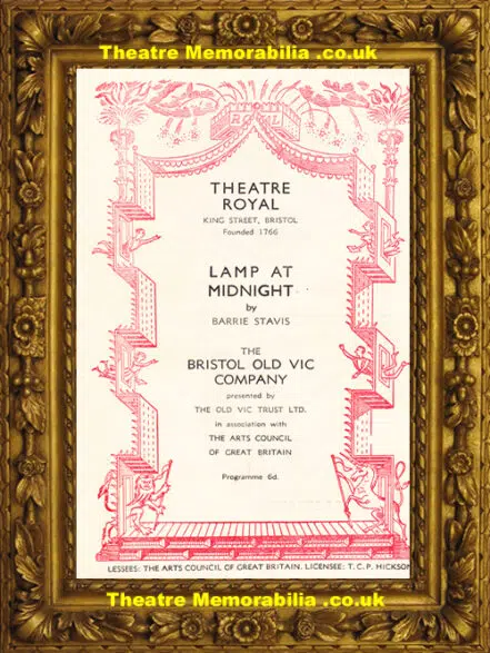 Bristol Theatre Royal – Lamp At Midnight – 1956 – Peter O’Toole