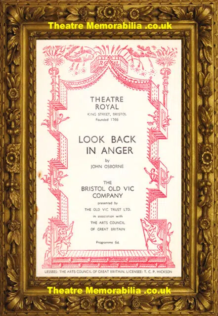 Bristol Theatre Royal – Look Back In Anger – 1956 Peter O’Toole