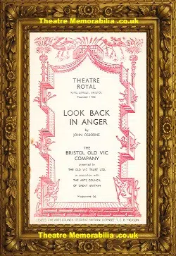 Bristol Theatre Royal – Look Back In Anger – 1956 Peter O’Toole