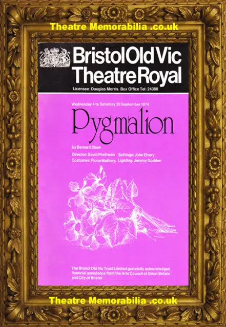 Bristol Theatre Royal – Pygmalion – 1974