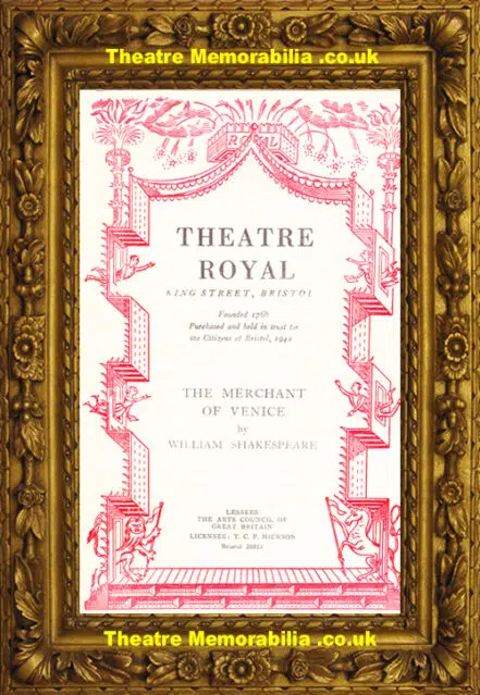 Bristol Theatre Royal – The Merchant Of Venice – 1956