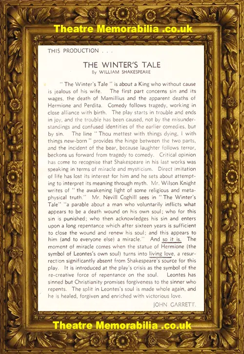 Bristol Theatre Royal -The Winter's Tale - 1955