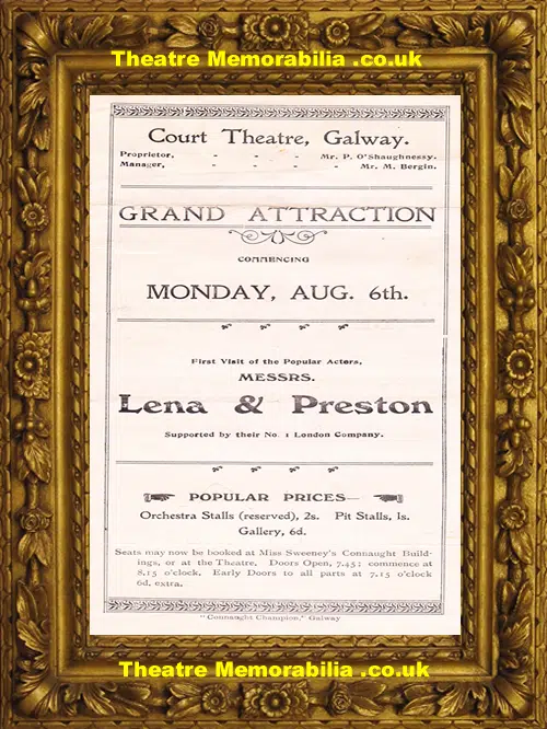 Galway Court Theatre - Ben-Ma-Chree - Ireland - early 1900s