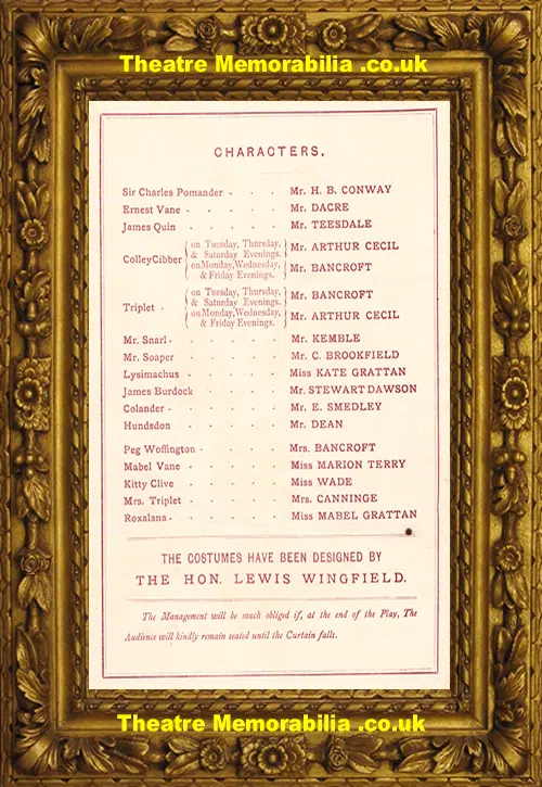 Haymarket Theatre Royal - Taming A Tiger - 1881