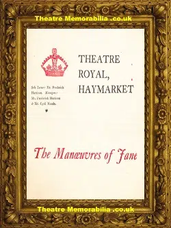 Haymarket Theatre Royal – The Manoeuvres Of Jane – 1899