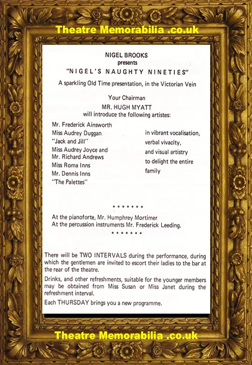 Ilfracombe Alexandra Theatre - Nigel's Naughty Nineties - 1970
