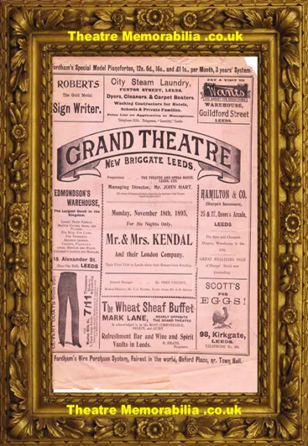 Leeds Grand Theatre – Mr & Mrs Kendal – 1895 – 1800s