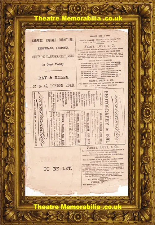 Liverpool Alexandra Theatre - Cloches De Corneville - 1882
