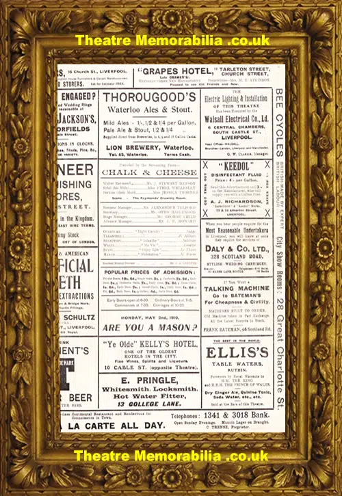 Liverpool Kellys Theatre - Mrs Ponderburys Past - 1910