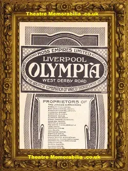 Liverpool Olympia Theatre – Variety Show – 1919