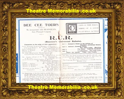 Liverpool Royal Court Theatre - Rossum's Universal Robots - 1923