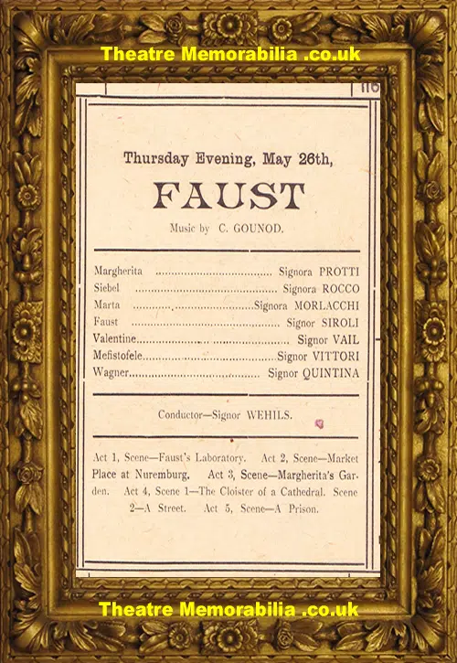 Liverpool Shakespeare Theatre - Carmen + Faust Opera - 1910