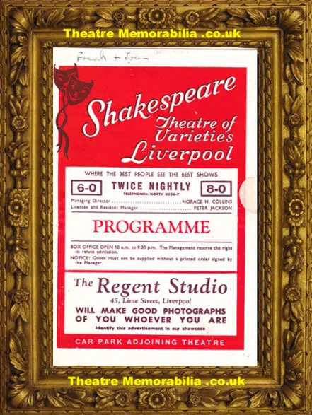 Liverpool Shakespeare Theatre – Variety Show – 1943
