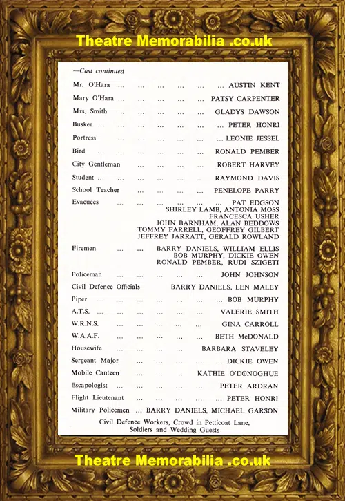 London Adelphi Theatre - Blitz - 1962 - Lionel Bart