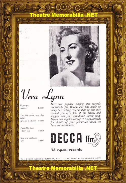 London Adelphi Theatre - London Laughs - 1952 Vera Lynn