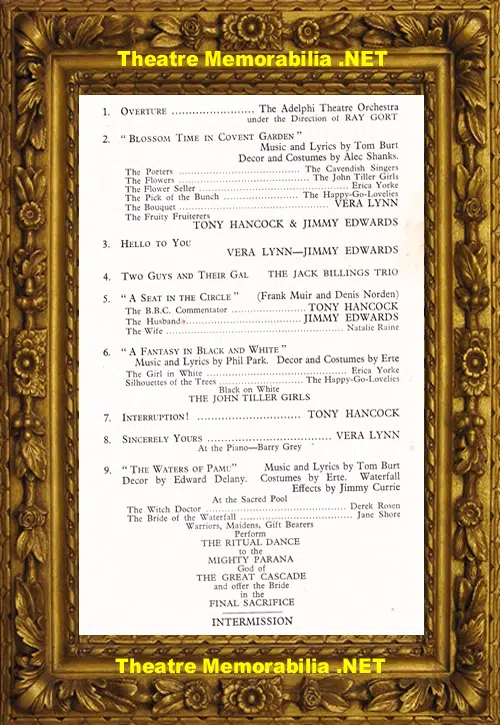 London Adelphi Theatre - London Laughs - 1952 Vera Lynn