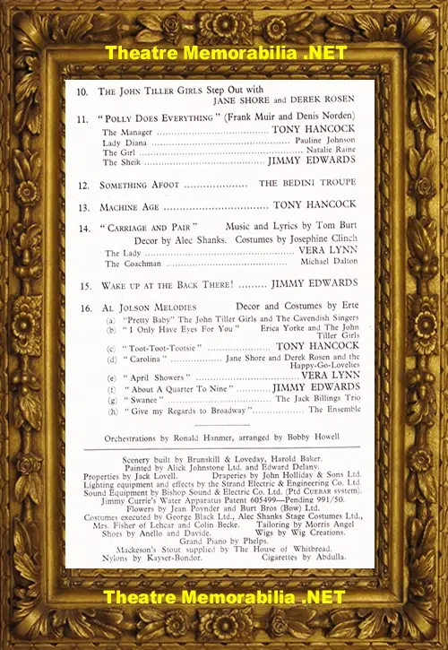 London Adelphi Theatre - London Laughs - 1952 Vera Lynn