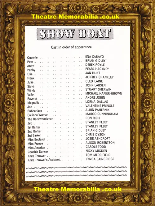 London Adelphi Theatre - Show Boat - 1971 - Cleo Laine