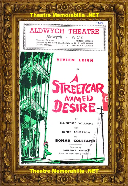 London Aldwych Theatre - A Street Car Named Desire - 1950