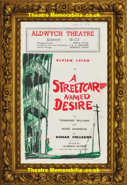 London Aldwych Theatre – A Street Car Named Desire – 1950