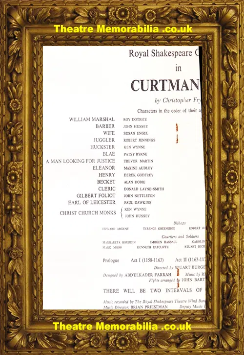 London Aldwych Theatre - Curtmantle - 1962
