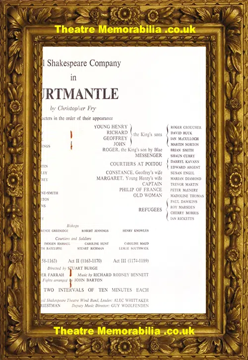 London Aldwych Theatre - Curtmantle - 1962