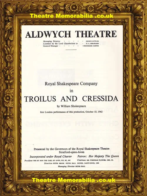 London Aldwych Theatre - Troilius And Cressida - 1962