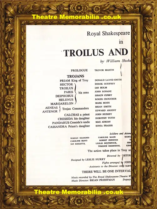 London Aldwych Theatre - Troilius And Cressida - 1962