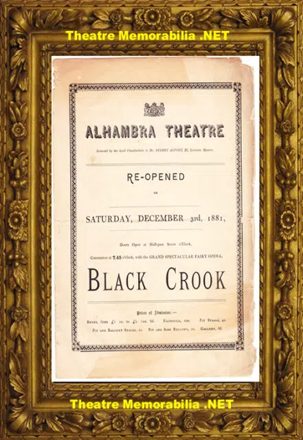 London Alhambra Theatre – Black Crook – 1881