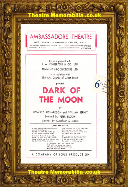 London Ambassadors Theatre - Dark Of The Moon - 1948