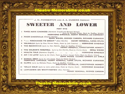 London Ambassadors Theatre - Sweeter and Lower - 1945