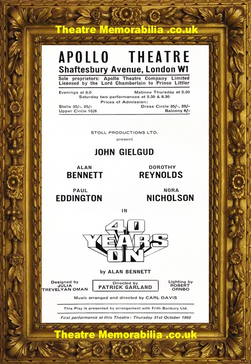London Apollo Theatre - 40 Years On - 1968 - Gielgud + Bennett