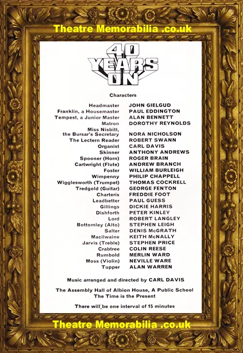 London Apollo Theatre - 40 Years On - 1968 - Gielgud + Bennett