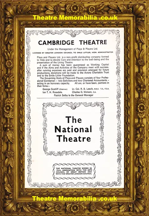 London Cambridge Theatre - Cyrano - 1970 - Edward Woodward