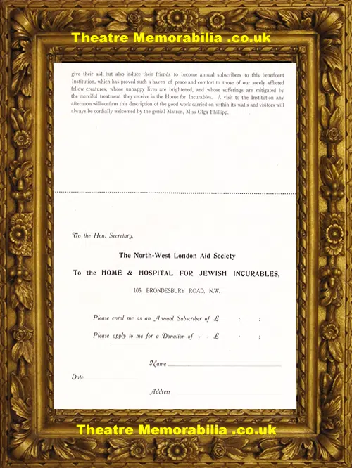 London Coliseum Grand Concert Aid Of Home Jewish Incurables 1914