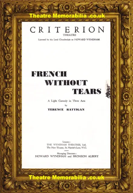 London Criterion Theatre – French Without Tears – 1936 Harrison