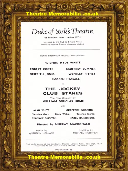 London Duke Of York Theatre - Jockey Club Stakes - 1971