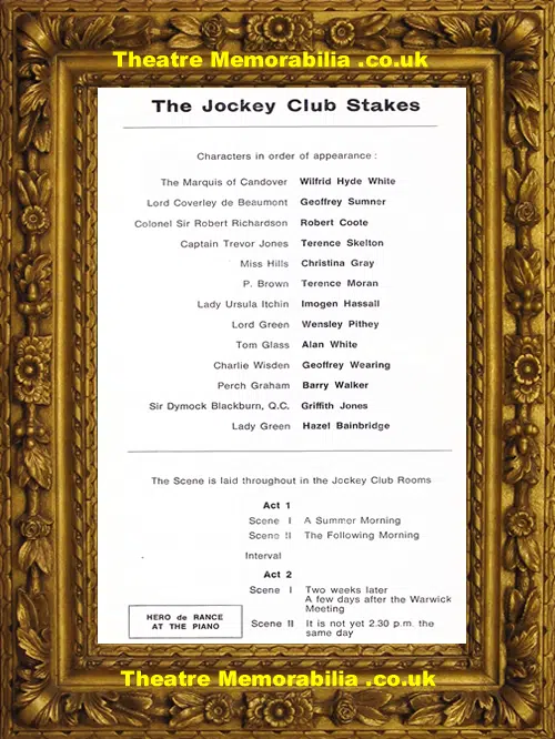 London Duke Of York Theatre - Jockey Club Stakes - 1971