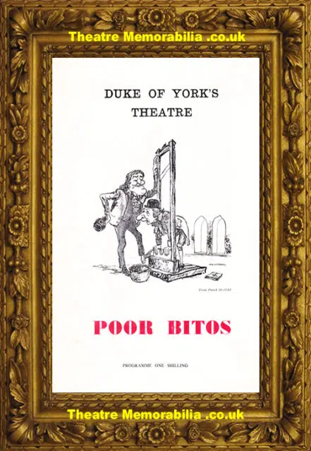 London Duke Of York Theatre – Poor Bitos – 1964 – D Pleasence